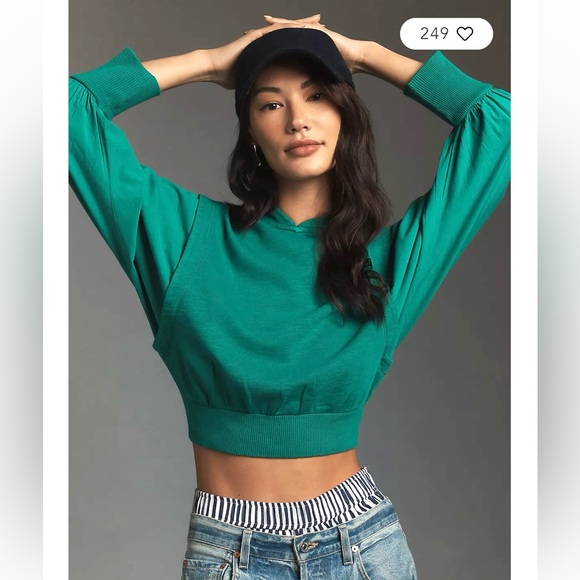 Anthropologie Pilcro Fabric Mix Hoodie - Picture 2 of 12